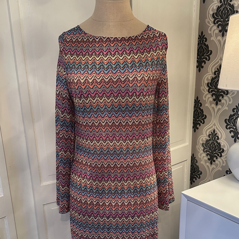 Accessorize Vibrant Long Sleeve Chevron Dress
